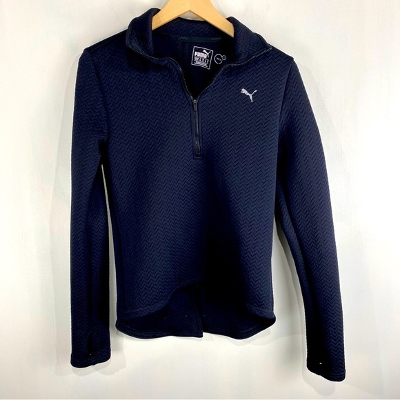 Puma Warm Cell Textured 1/4 Quarter Zip Up Pullover Sweater Shirt Top Size XS - Picture 1 of 6